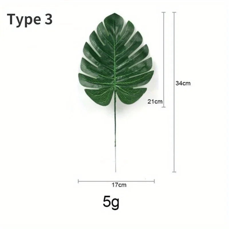 Artificial Tropical Palm & Monstera Leaves | Hawaiian Party Decor Artificial Tropical Leaves Axl Deep Sapphire