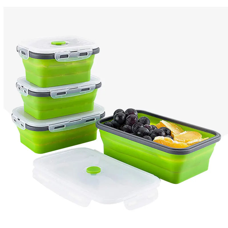 PGY Collapsible Silicone Lunch Box – BPA Free & Leakproof Silicone Lunch Box Axl