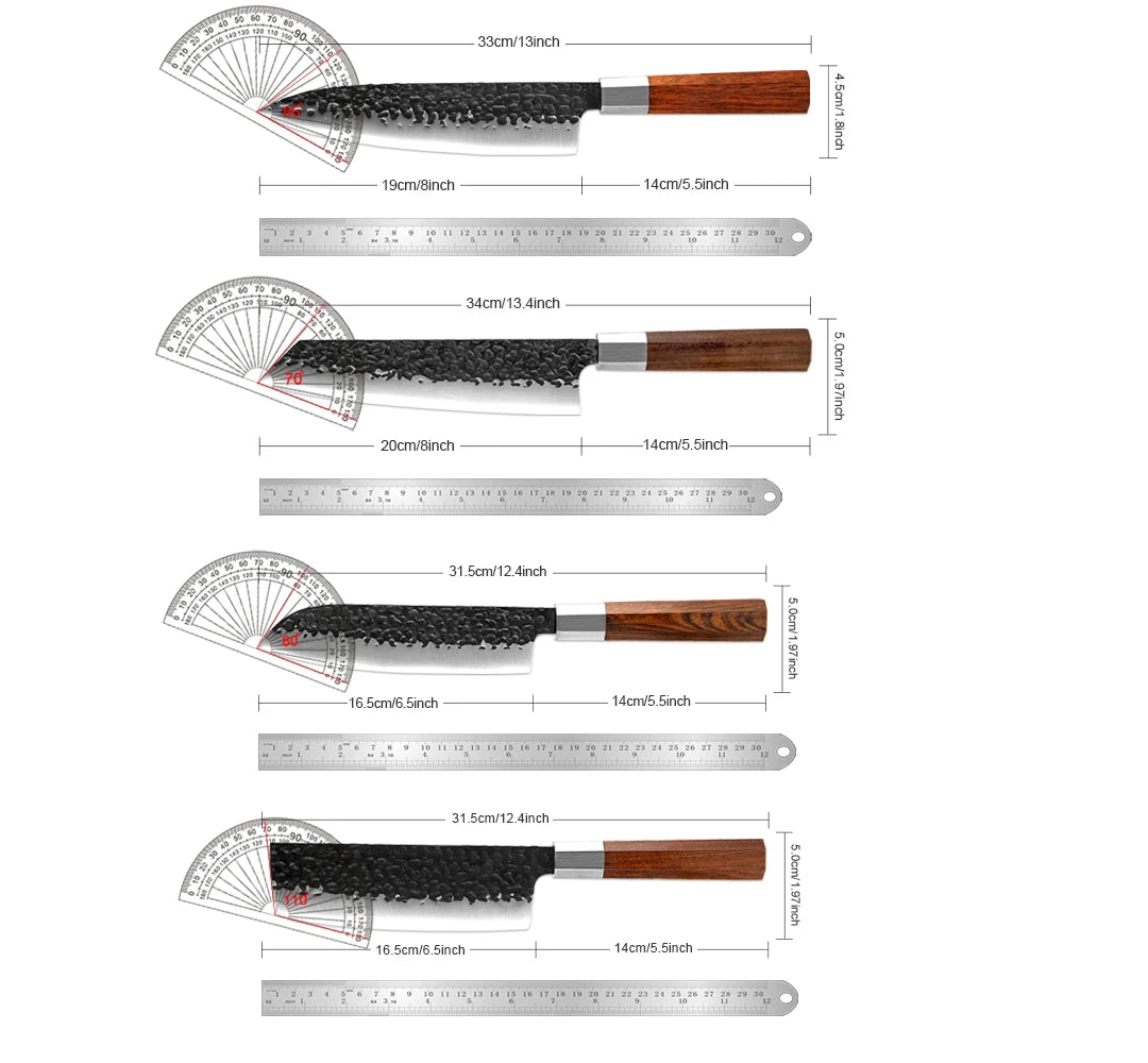 XITUO 4-Piece Japanese Chef Knife Set | High Carbon Steel Kitchen Knife Set Axl