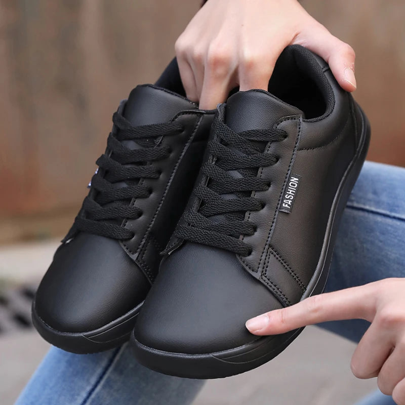 Women's Wide Barefoot Minimalist Sneakers – Lace-Up Flat Shoes Barefoot Sneakers Axl black 44