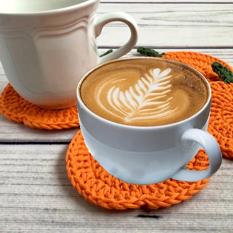 Handmade Crochet Coasters – Farmhouse Fabric Drink Pads Crochet Coaster Set Axl