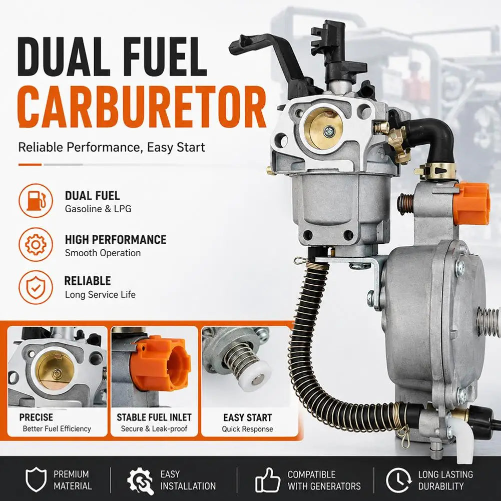 Dual-Fuel Carburetor LPG NG Conversion Kit for GX160 168F Dual-Fuel Carburetor Kit Axl