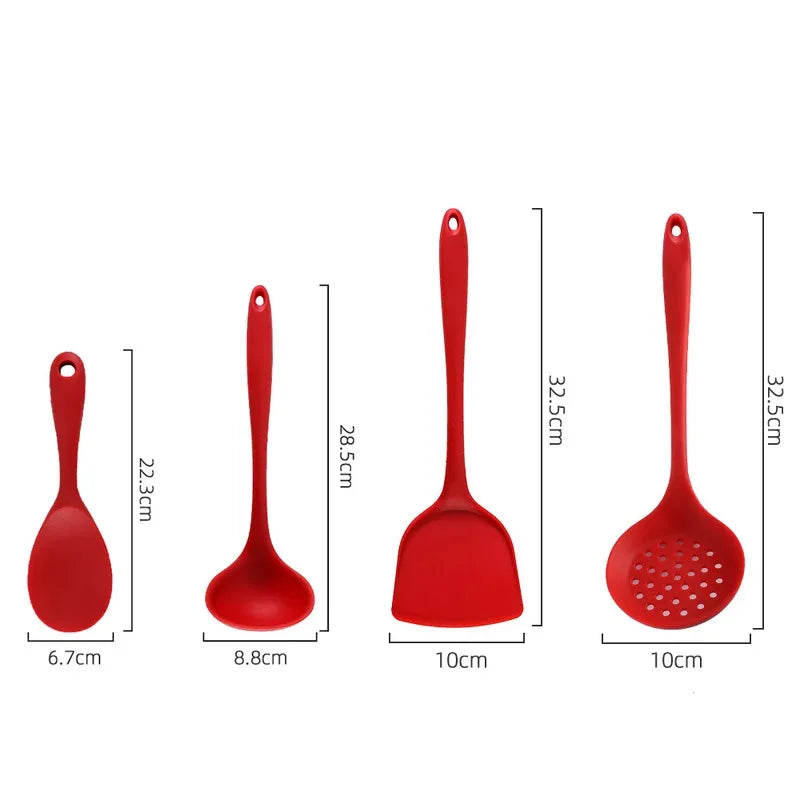 Silicone Cooking Utensils Set – Non-Stick Spatula & Spoon Silicone Utensil Set Axl