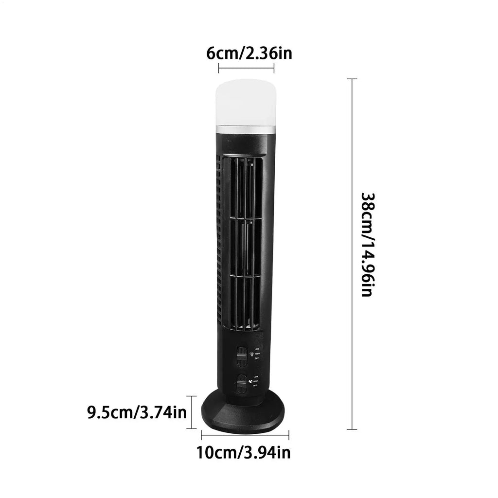 Portable Bladeless Tower Fan with Nightlight – USB & Battery Portable Tower Fan Axl