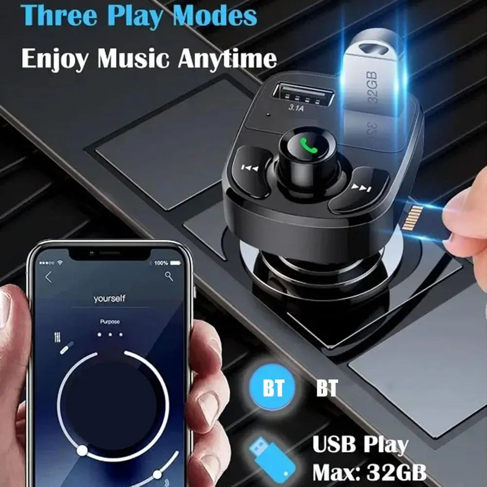 Bluetooth 5.0 FM Transmitter Car Charger – Dual USB Hands-Free FM Transmitter Car Kit Axl