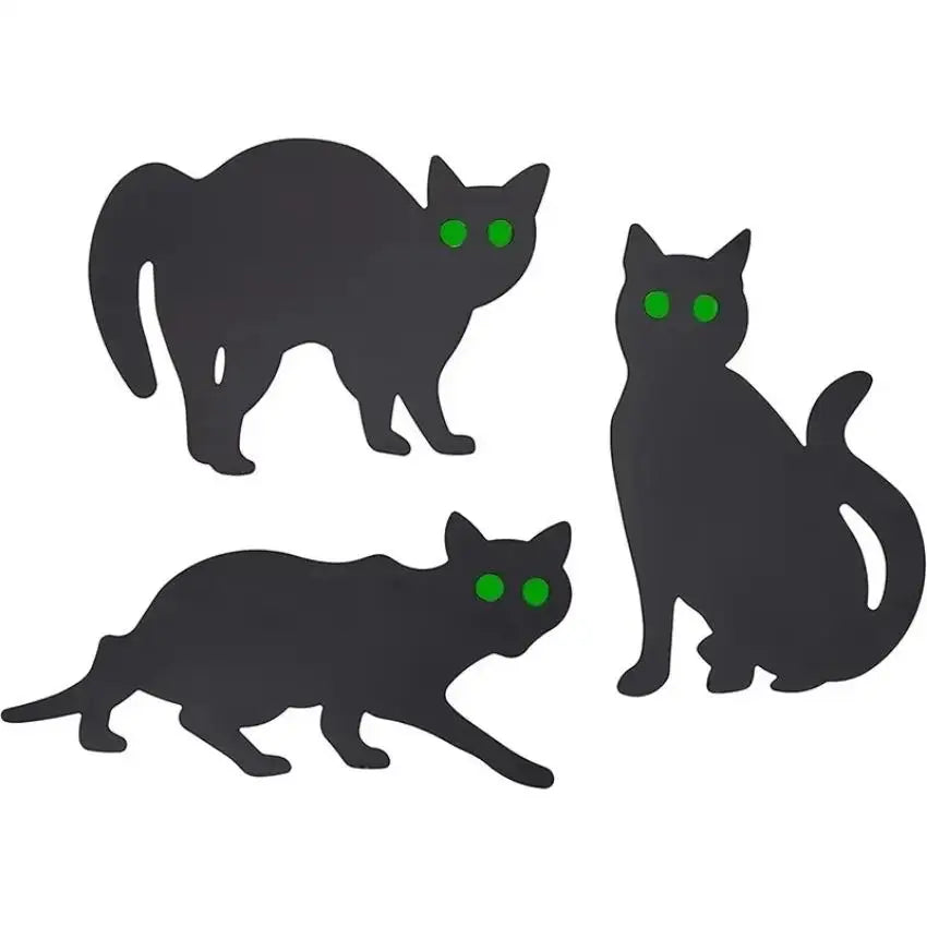 3-Piece Black Cat Halloween Garden Yard Decoration Sign Set Halloween Yard Decor Axl