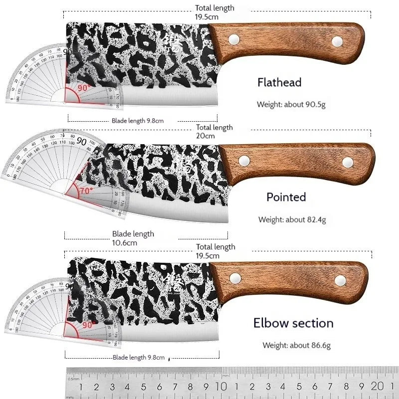 Mini 3-Piece Stainless Steel Kitchen Knife Set – Chef & Cleaver Kitchen Knife Set Axl