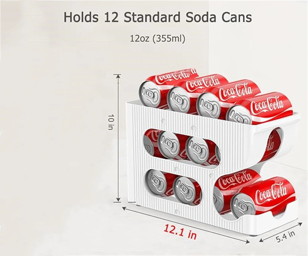 Rolling Soda Can Organizer – Fridge Beer & Soda Can Dispenser Can Organizer Axl