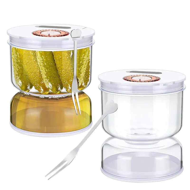 800ml Hourglass Pickle Jar with Strainer | Flip Dry Wet Separator Pickle Storage Jar Axl