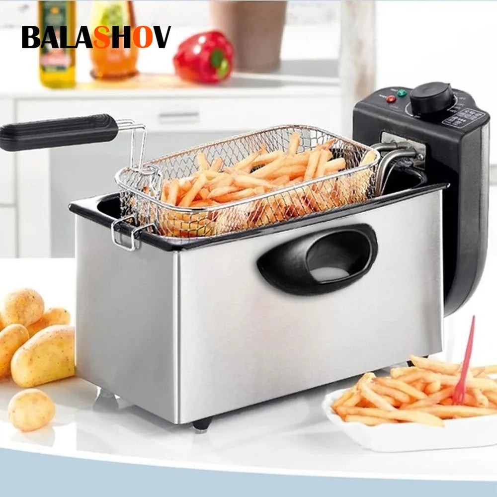 BALASHOV 4L Electric Deep Fryer – 2000W Countertop Commercial Electric Deep Fryer Axl