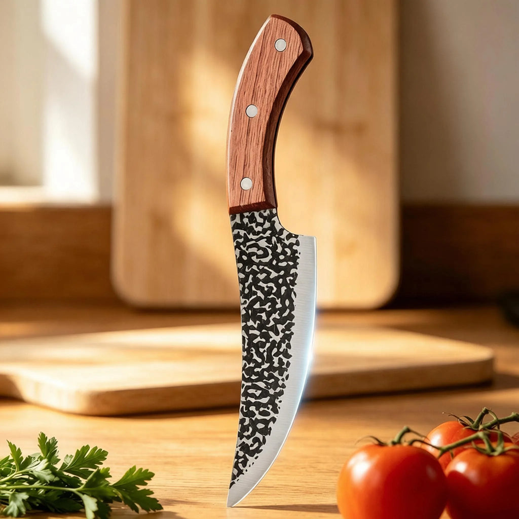 Forged Stainless Steel Boning & Cleaver Knife – Wood Handle Kitchen Cleaver Knife Axl