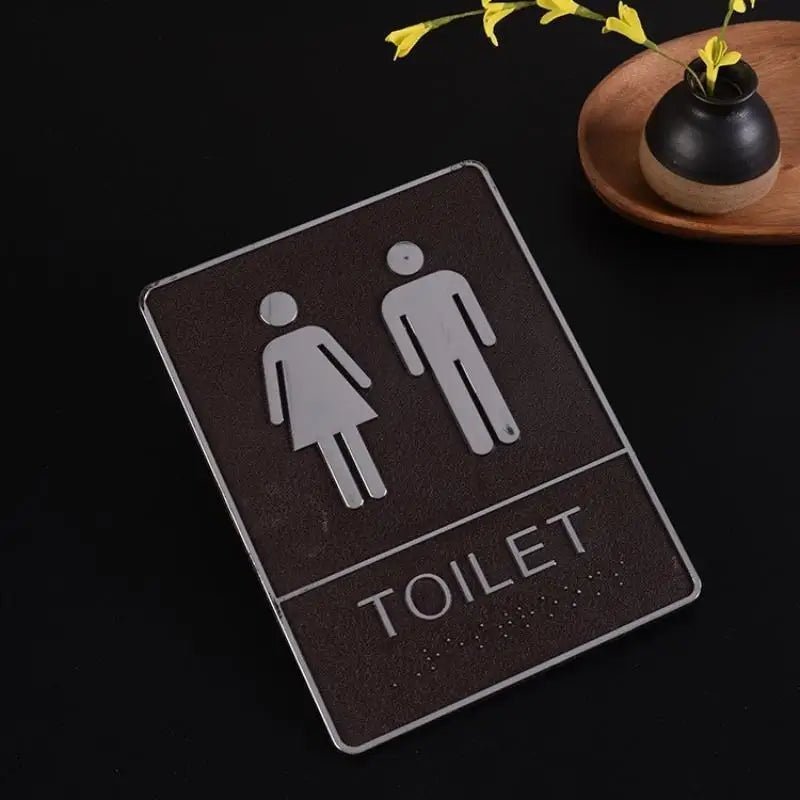 Self-Adhesive Acrylic Restroom Door Sign – Men & Women Restroom Door Sign Axl C