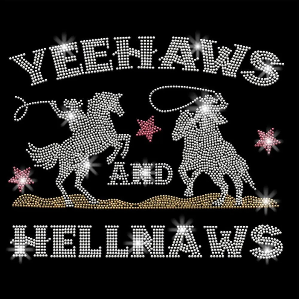 Glass Rhinestone Iron-On Patch – Cowboy Design 29.7x21cm Iron-On Rhinestone Patch Axl
