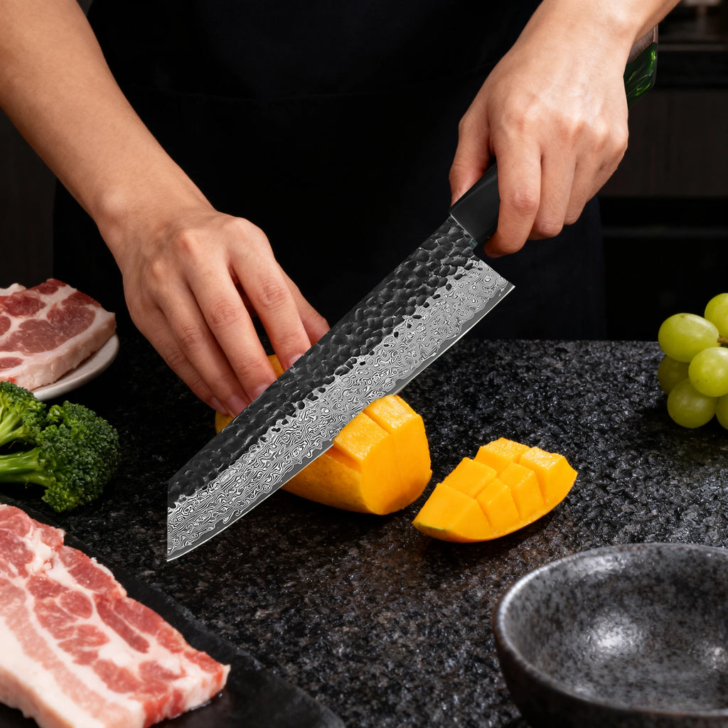 67-Layer Damascus Steel Kiritsuke Chef Knife – Handmade Damascus Chef Knife Axl
