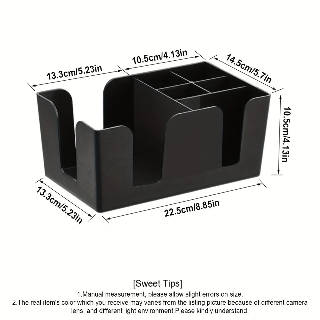 6-Compartment Bar Caddy – Plastic Napkin & Barware Organizer Bar Caddy Organizer Axl