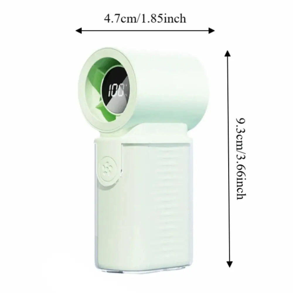 Mini Handheld Fan 3000mAh USB Rechargeable 5-Speed LED Display Handheld Personal Fan Axl