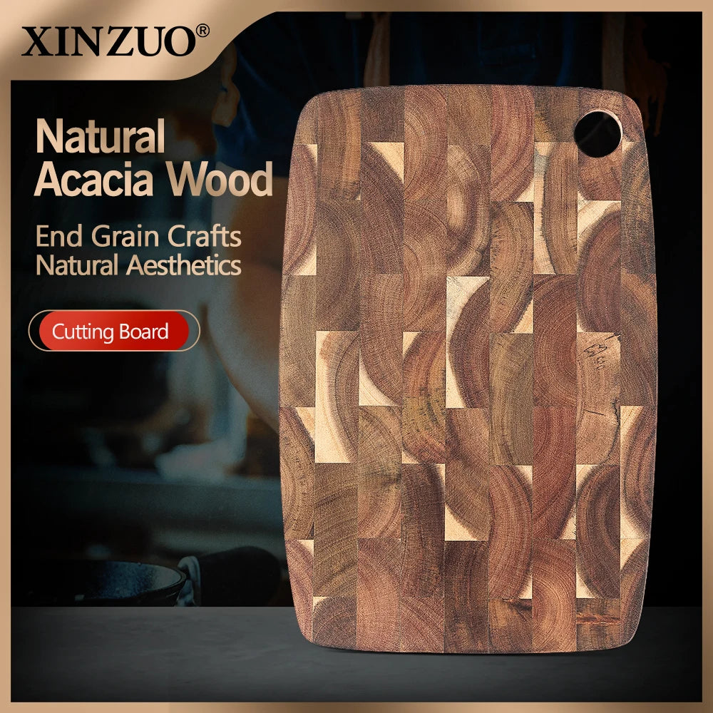 XINZUO Acacia End Grain Cutting Board | Seamless & Eco-Safe Wooden Cutting Board Axl Default Title