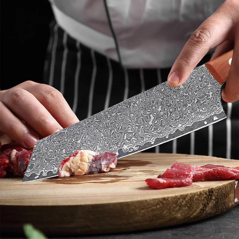 Damascus Steel Kiritsuke Chef Knife – Full Tang Kitchen Knife Damascus Chef Knife Axl