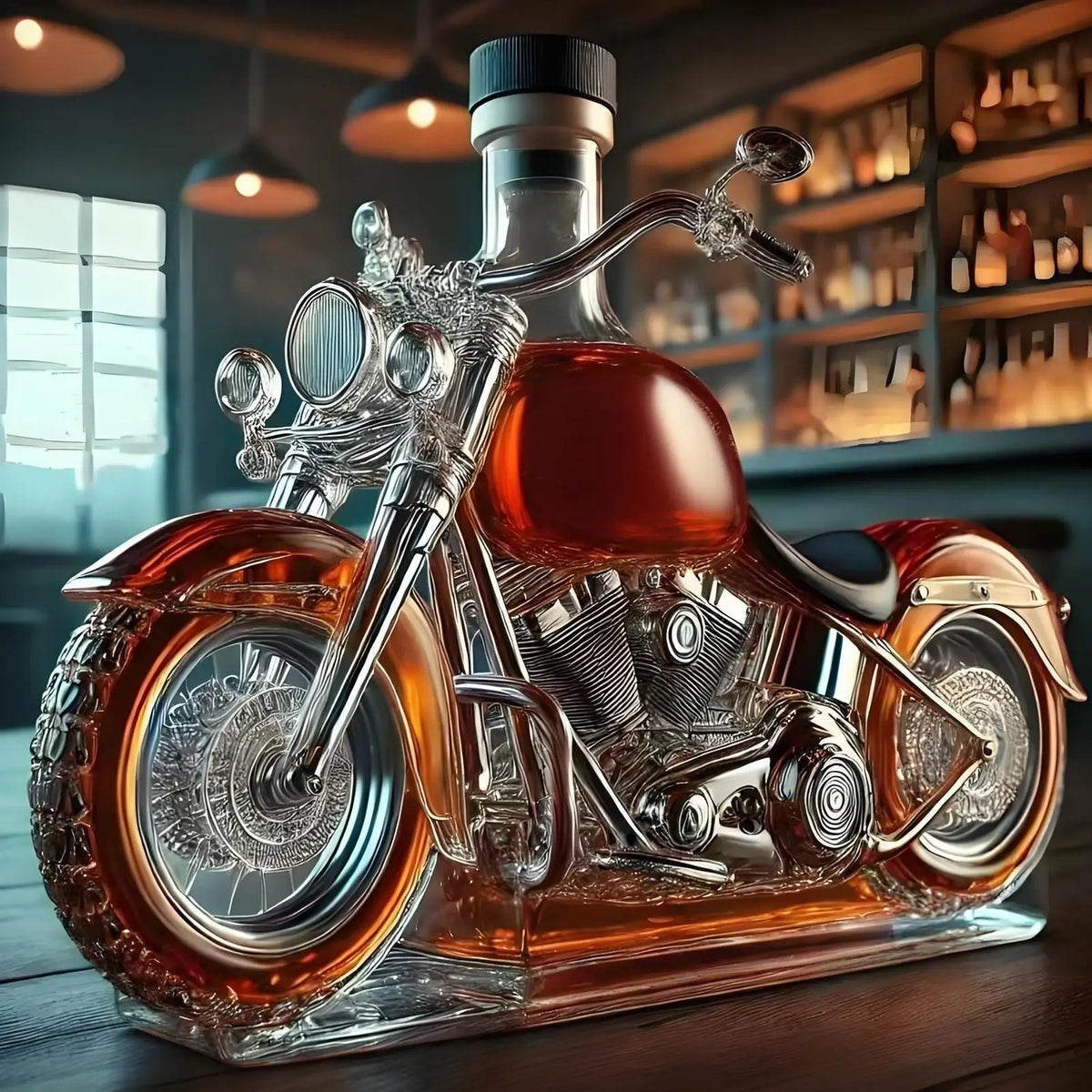 Motorcycle Whiskey Decanter – Unique Glass Barware Gift Whiskey Decanter Axl