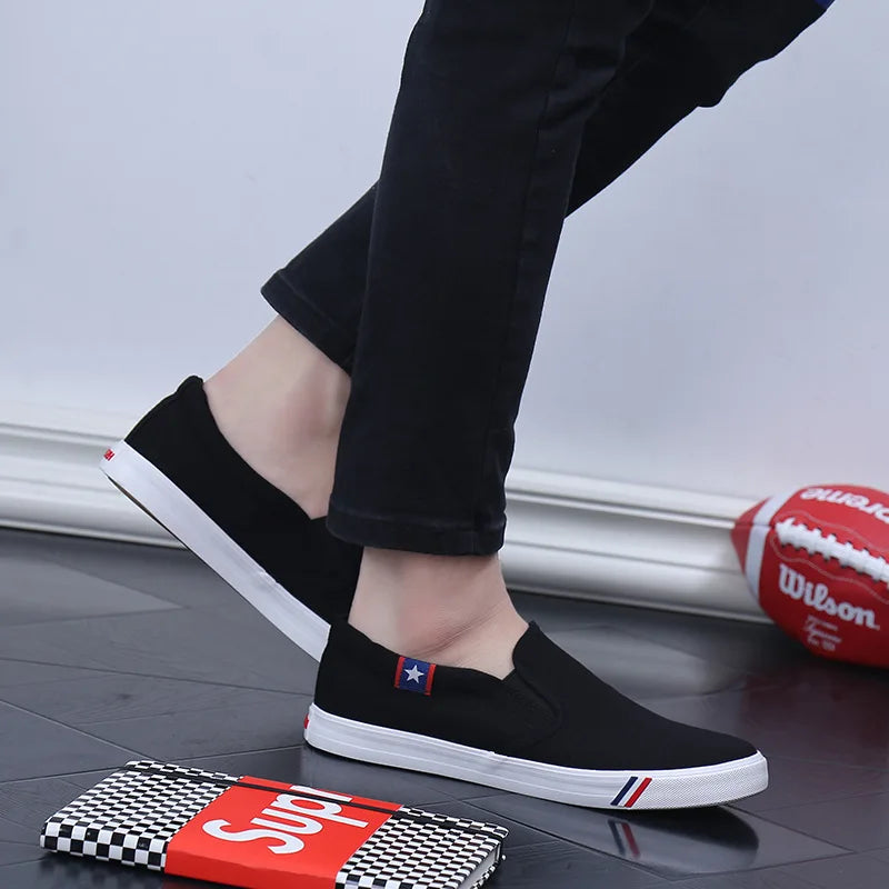 YBQJOO Men's Canvas Slip-On Loafers – Lightweight Casual Shoes Canvas Slip-On Loafers Axl