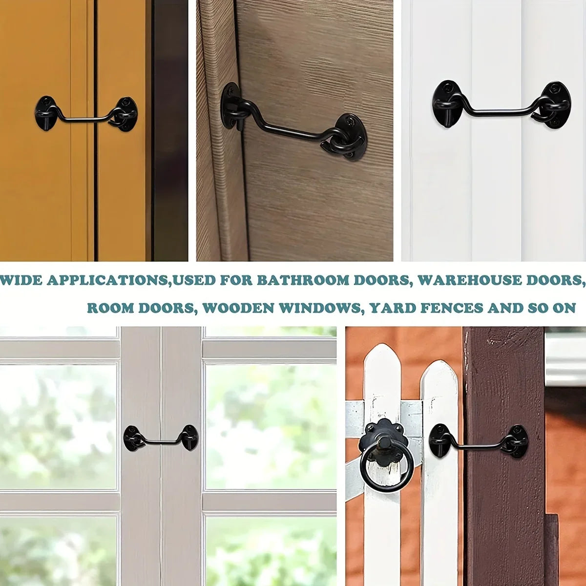Rust-Resistant Sliding Barn Door Lock – Eye Hook Latch & Screws Door Lock Latch Axl
