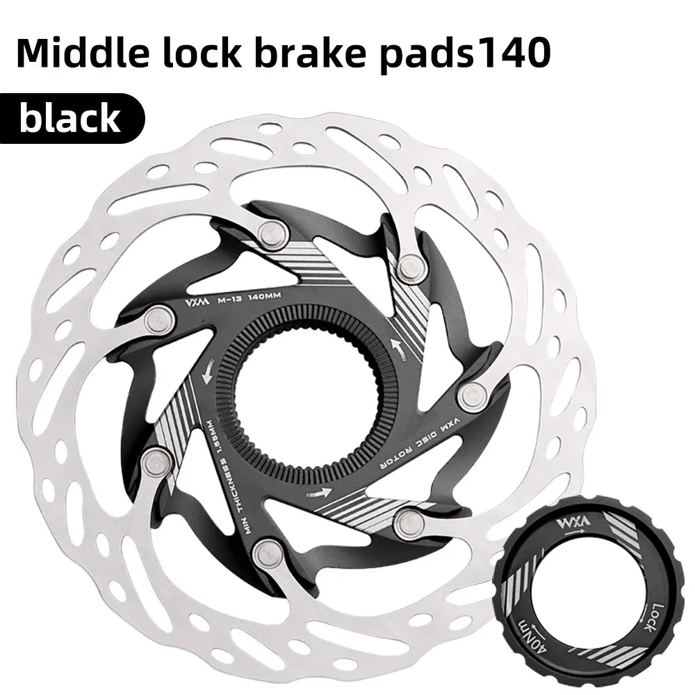 VXM Disc Brake Rotor 140mm 160mm CNC Aluminum Center Lock MTB Disc Brake Rotor Axl 140mm Black