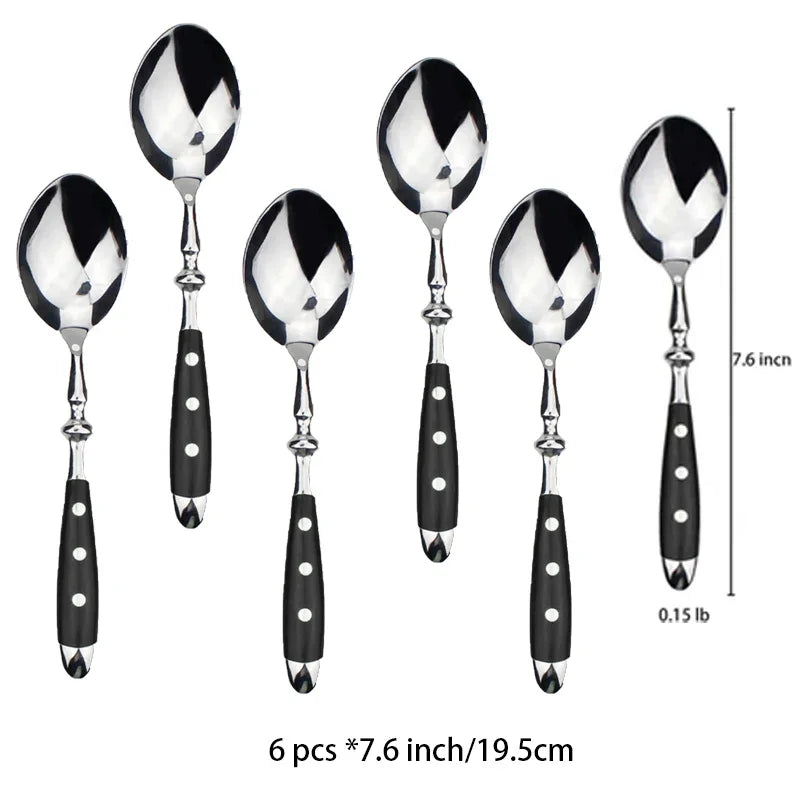 Western Stainless Steel Cutlery Set – Knives, Forks & Spoons Flatware Cutlery Set Axl 6 Pc table spoon