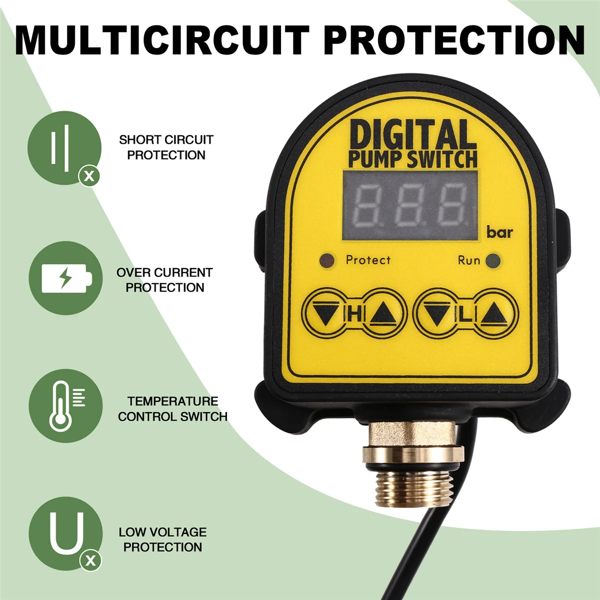 Digital Pressure Controller Switch 0–10 Bar | Auto Water Pump Pressure Controller Switch Axl