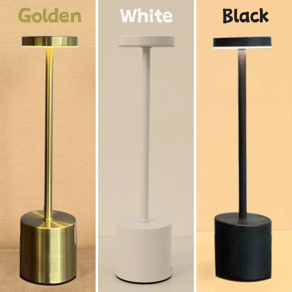USB Rechargeable Touch Desk Lamp – 3 Color Dimming Night Light Rechargeable Desk Lamp Axl