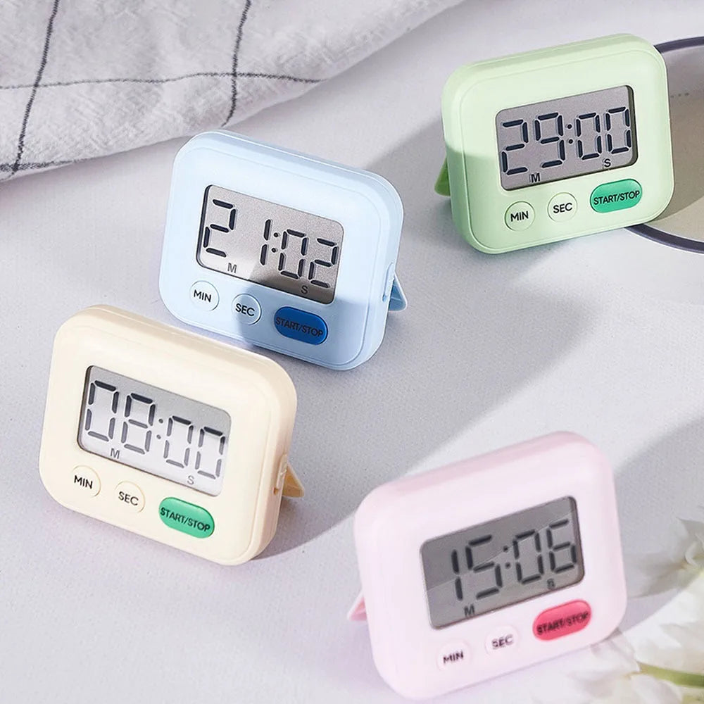 Digital LCD Kitchen Timer – Mute & Loud Alarm, 24-Hour Clock Digital Kitchen Timer Axl