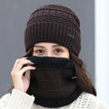 Winter Thermal Fleece Beanie Hat & Scarf Set – 2-in-1 Warm Beanie Hat Scarf Set Axl Khaki