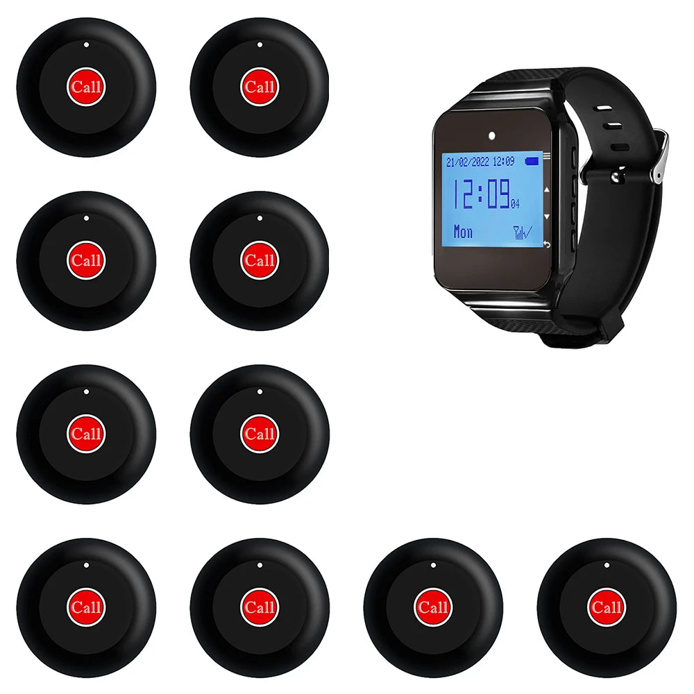 Wireless Waiter Calling System – Pager Watch & Call Button Wireless Calling System Axl