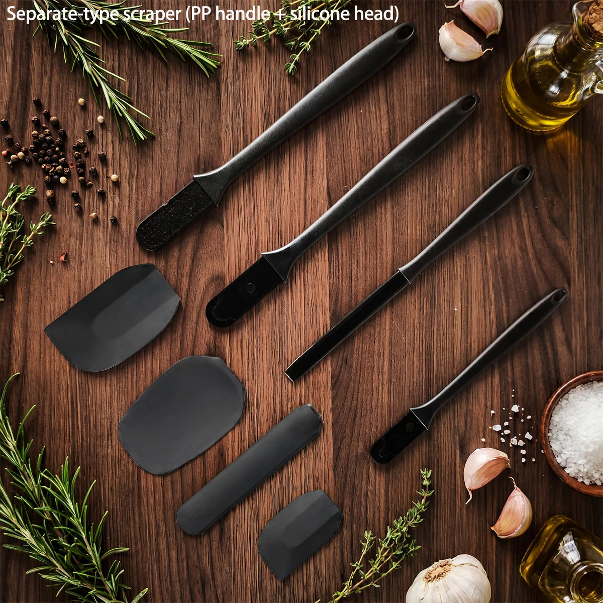 4-Pc Silicone Spatula Set – High Heat Nonslip Kitchen Scrapers Silicone Spatula Set Axl