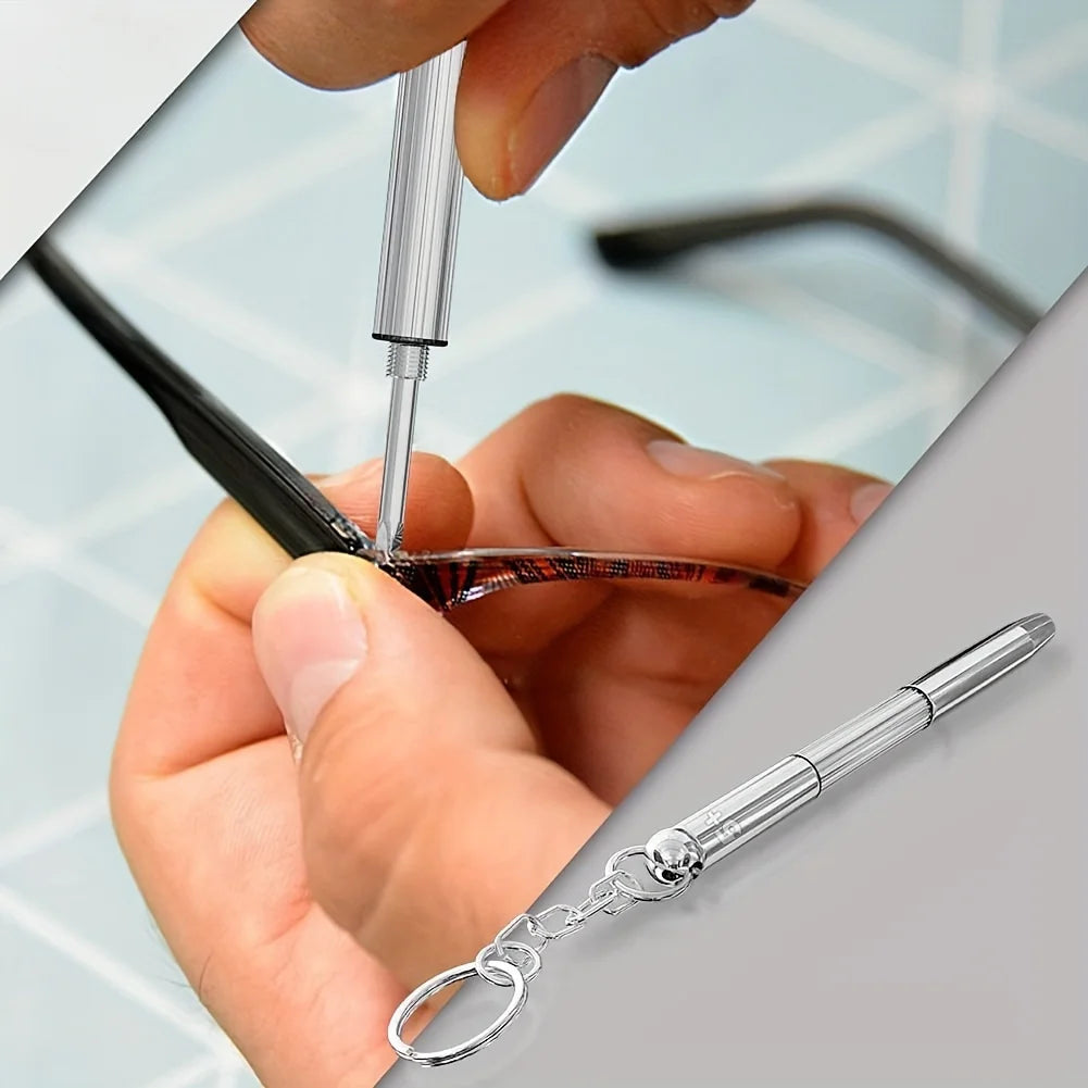 5-Pack 3-in-1 Mini Eyeglass Repair Screwdriver with Keychain Mini Screwdriver Set Axl