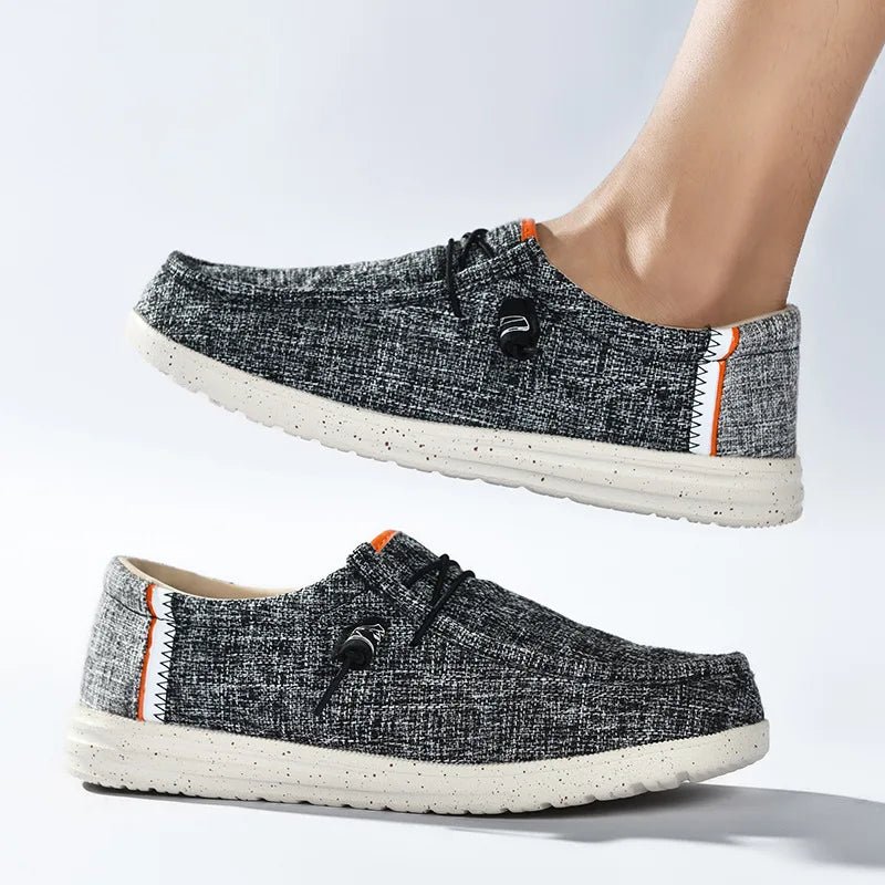 Men's Canvas Loafers – Breathable Flat Casual Walking Shoes Canvas Loafers Axl