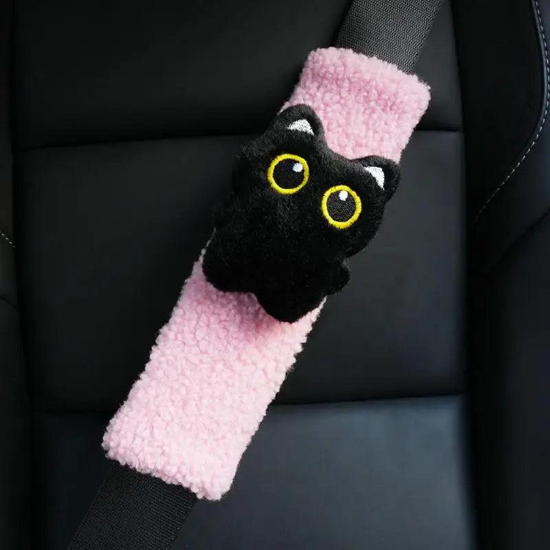 Black Cat Seatbelt Shoulder Pad – Soft Car Seat Belt Cover Seatbelt Shoulder Pad Axl A3