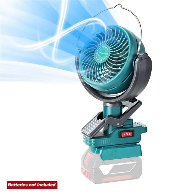 Cordless Clip Fan 18V Battery Dual USB 2-Speed – Camping & Work Cordless Clip Fan Axl