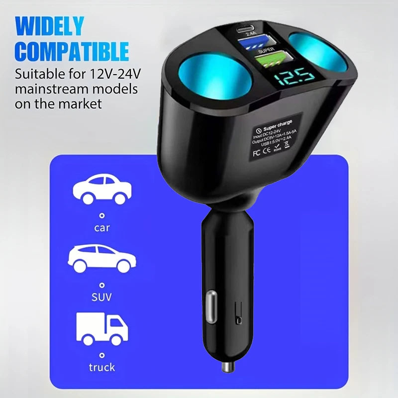 Dual USB PD 66W Fast Car Charger – Multi-Device Charging USB Car Charger Axl
