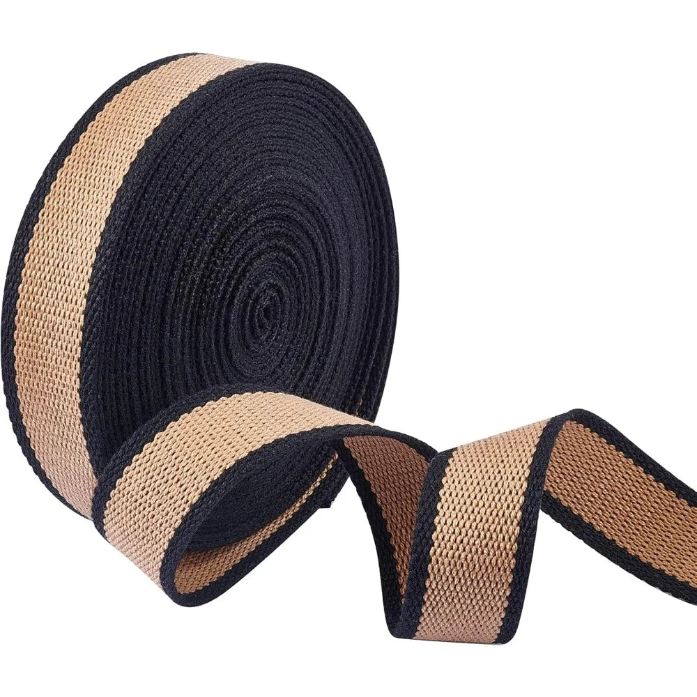 Tan & Black Striped Polyester Craft Ribbon – 1-1/4" x 10 Yds Craft Ribbon Axl AECH04-18416