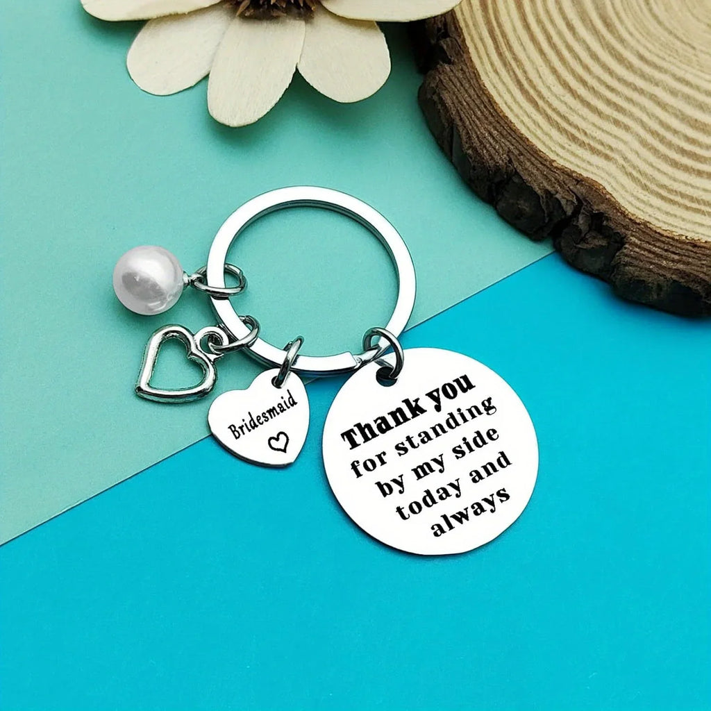 Pearl Accent Bridesmaid Keychain Gift Set – Thank You Bridesmaid Keychain Gift Axl