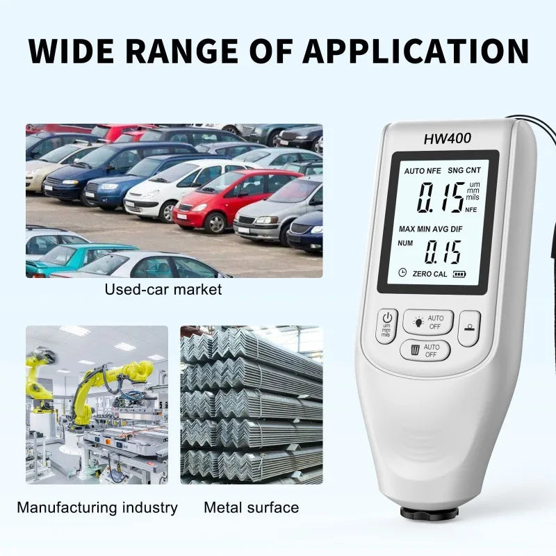 HW400 Car Paint Coating Thickness Tester – Metal Gauge Thickness Gauge Axl