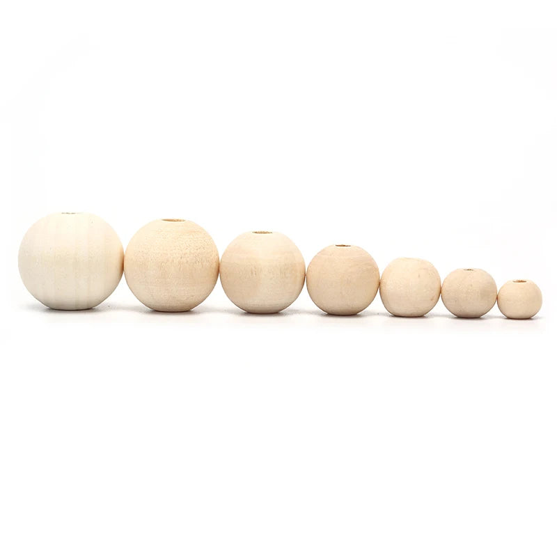 Natural Round Wooden Ball Beads – DIY Jewelry & Craft Beads Wooden Craft Beads Axl