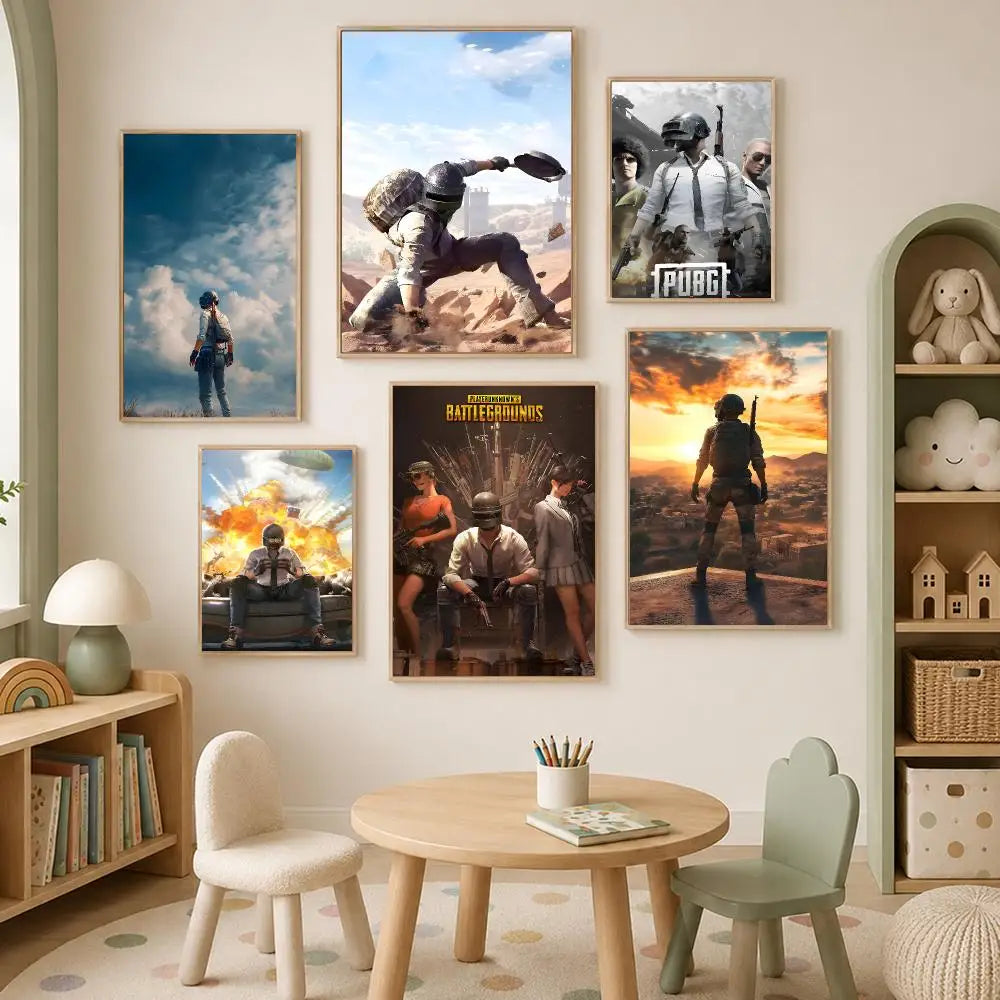 PUBG Battlegrounds HD Wall Poster | Self-Stick Waterproof Art Gaming Wall Poster Axl