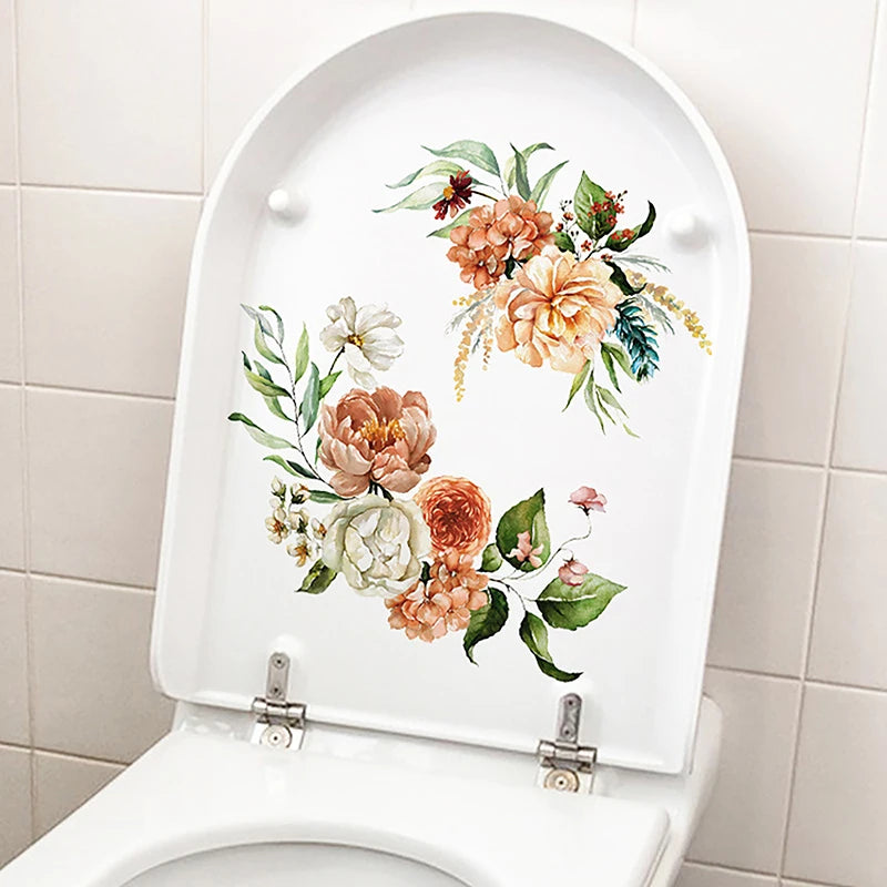 Butterfly Flower Toilet Seat Sticker – DIY Removable Decal Bathroom Decor Sticker Axl