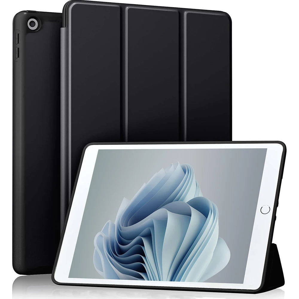Tri-Fold Smart Case iPad 9th/8th/7th Gen 10.2" + Pencil Slot Tablet Folio Case Axl Black