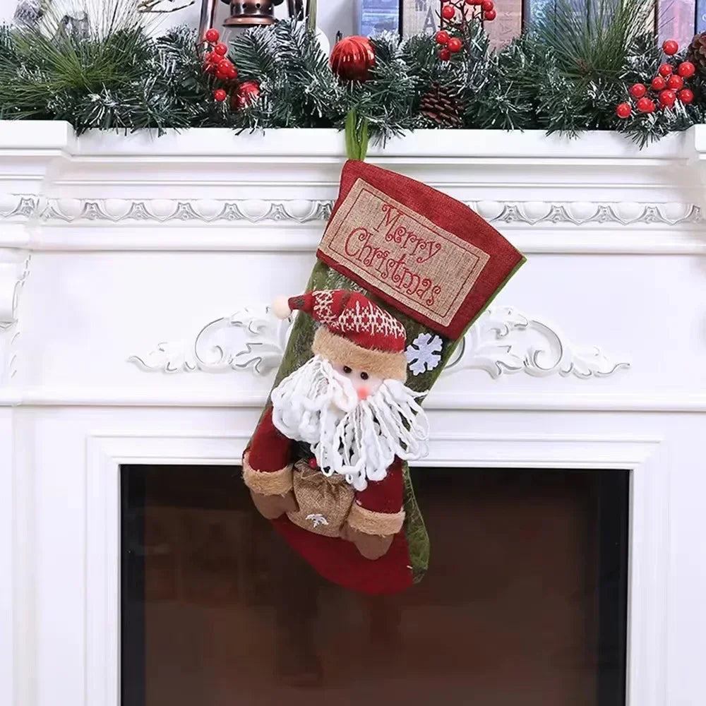 Large Christmas Stockings Set of 3 – Santa, Snowman & Reindeer Christmas Stockings Axl Santa Claus