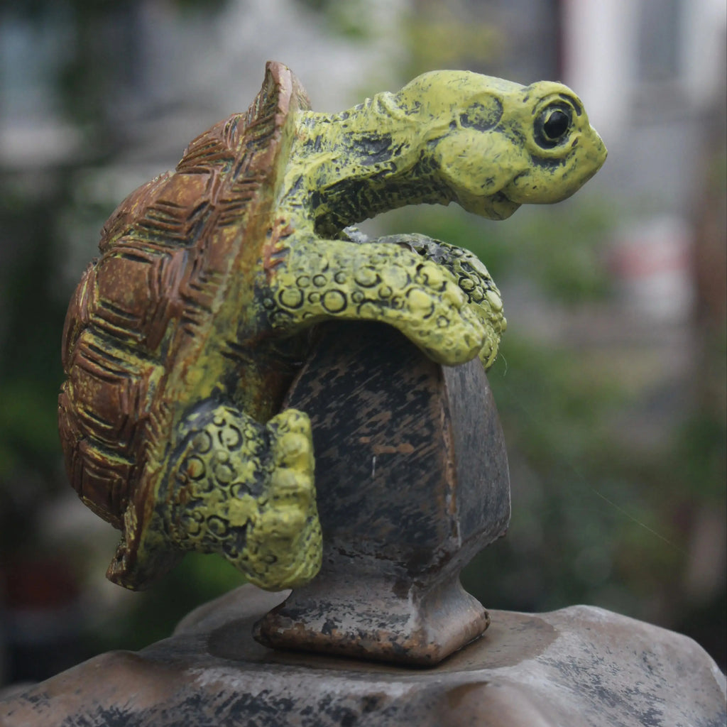 Resin Turtle Plant Pot Hanger – Cute Tortoise Figurine Decor Garden Pot Hanger Axl