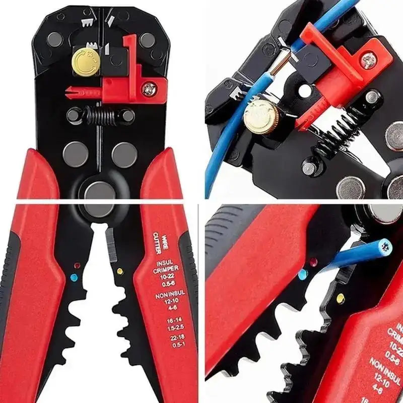 Automatic Wire Stripper Crimper & Cable Cutter 0.2–6.0mm² Wire Stripper Pliers Axl Red