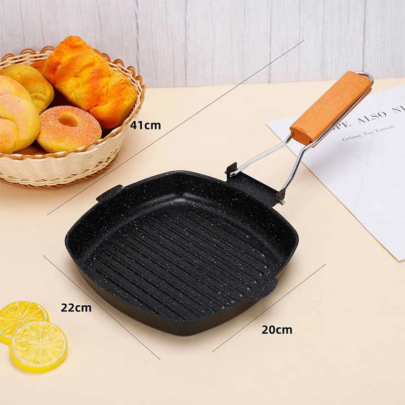 KEMORELA Foldable Grill Pan – Portable Non-Stick Camping Skillet Foldable Grill Pan Axl 22cm