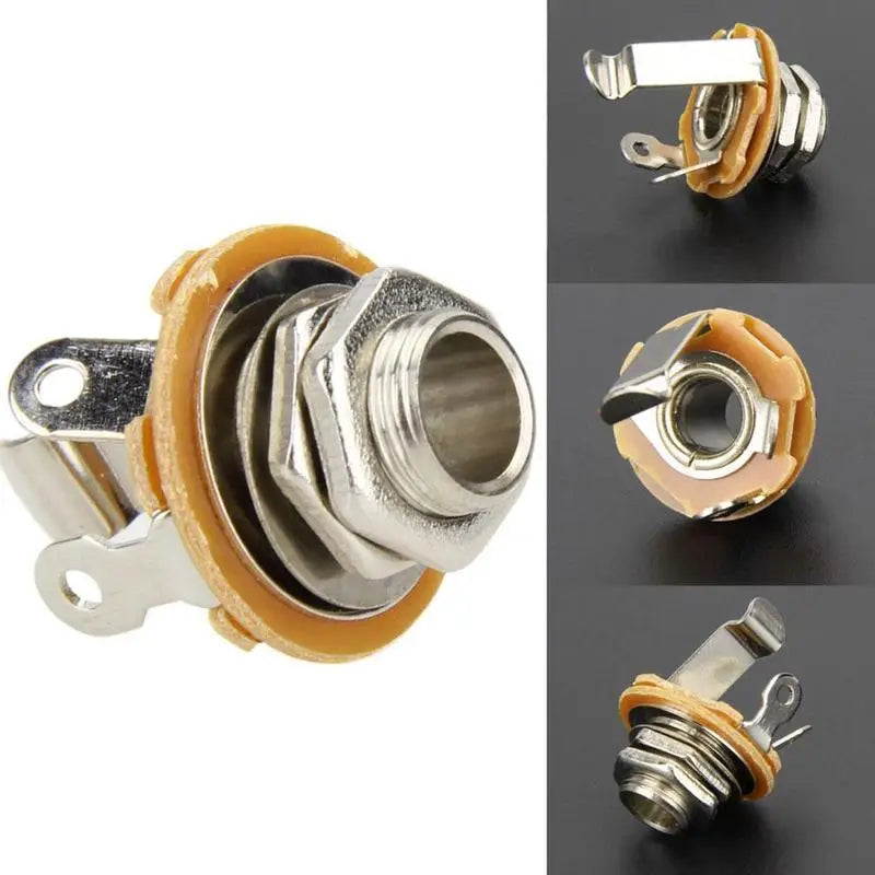 10-Pack Electric Guitar Input Jack 1/4" Mono Socket Nut & Washer Guitar Jack Socket Axl